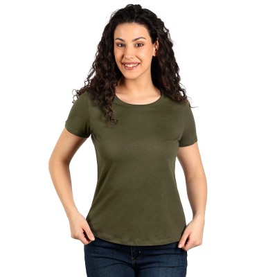 MASTER LADY, women's t-shirt, 100% cotton, slim fit, olive