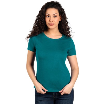 MASTER LADY, women's t-shirt, 100% cotton, slim fit, petrol