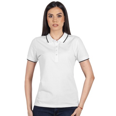 ATLANTIC LADY, women's polo shirt, 190 g/m2, white