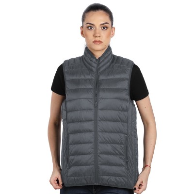 RINO VEST WOMEN, light padded bodywarmer, dark gray