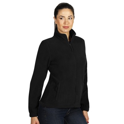 POLARIS LADY, women's polar fleece jacket/sweatshirt, black