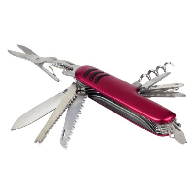 EXPERT, multifunctional knife, 12 functions, red
