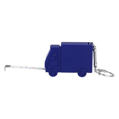 HUGO, key holder with measuring tape, 1 m, blue