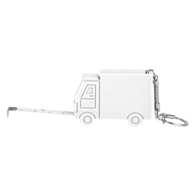 HUGO, key holder with measuring tape, 1 m, white