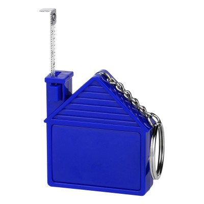 HOME, key holder with measuring tape, 1 m, blue