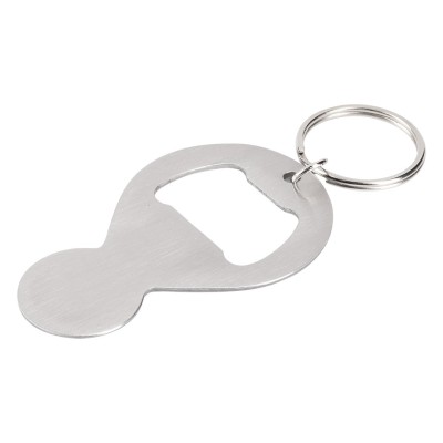 COLIN, key holder with bottle opener and shopping cart token, shiny metal