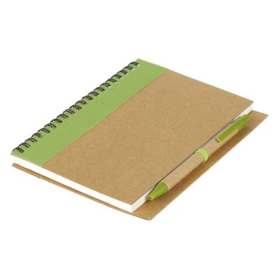VERDE, notebook with pen, green