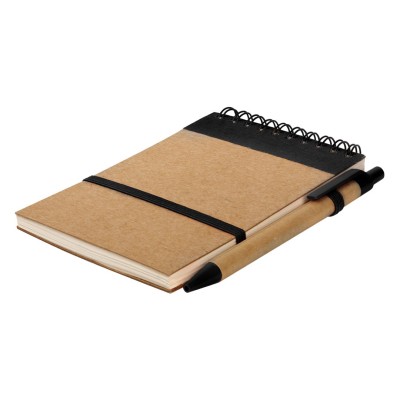 ORGANIC, notebook with pen, black