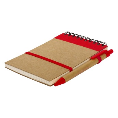ORGANIC, notebook with pen, red