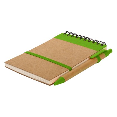 ORGANIC, notebook with pen, green
