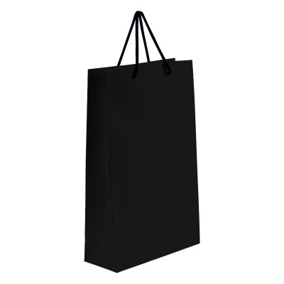 DINA, paper bag,  matt laminated, 190 g/m2, black