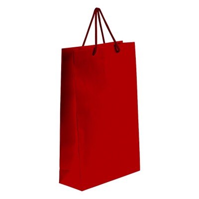 DINA, paper bag,  matt laminated, 190 g/m2, red