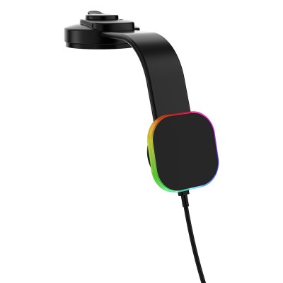 HOOK, magnetic car phone holder and wireless charger, 15w with rgb light, black