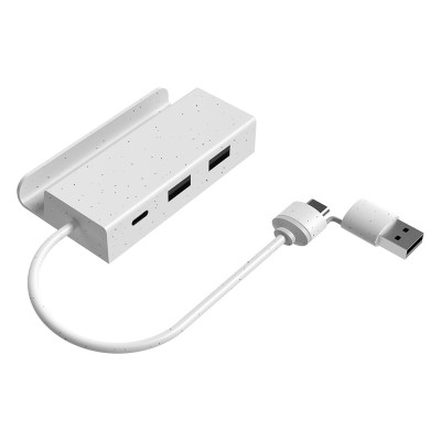 TANOS, 3 ports usb hub, phone holder, mix: abs + stone powder, white