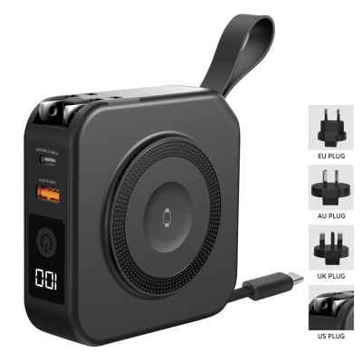 BARACUDA, magnetic, universal travel charger power bank, 10.000 mah, pd 20w, black