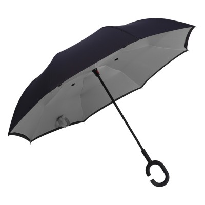PAMPAS, reversible umbrella with manual opening, gray