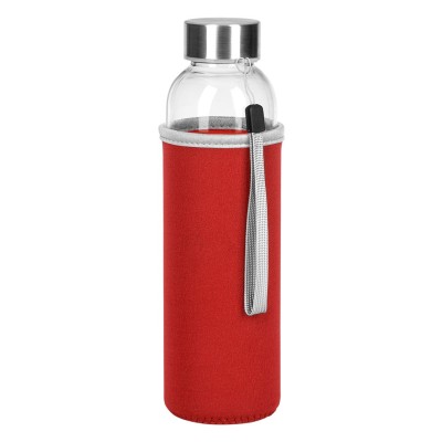 PRIMAVERA, water bottle with neoprene pouch, 500 ml, red