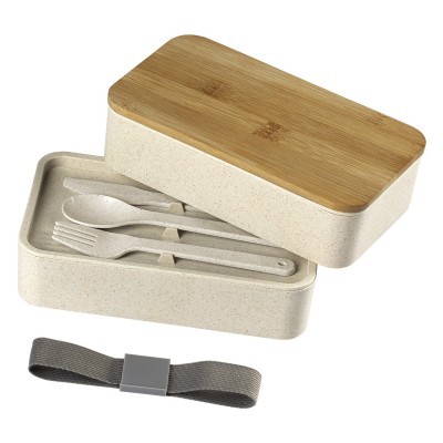 MISO, lunch box with cutlery set, 2 x 500 ml, gray