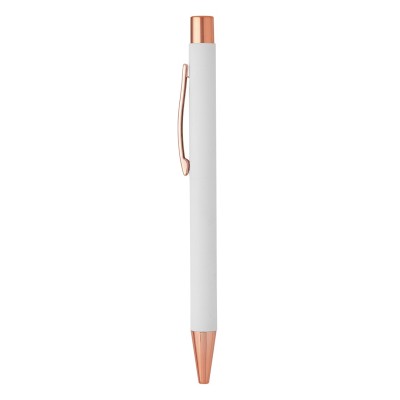 TITANIUM ROSE GOLD, metal ball pen, white