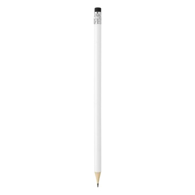 PIGMENT WHITE, wooden pencil hb with eraser, black