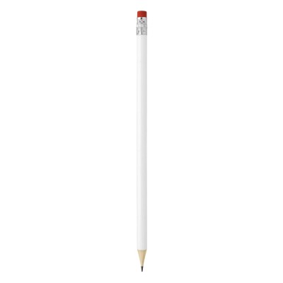 PIGMENT WHITE, wooden pencil hb with eraser, red