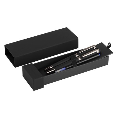 NEPTUN, regent metal ball pen and roller pen set, black