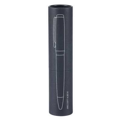 ARES SOFT, metal ball pen in a paper tube, black