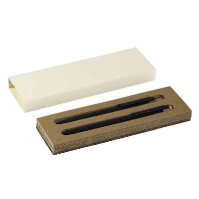 PRISMA, metal ball pen and roller pen set black