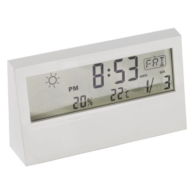 HORIZON, lcd desk clock, white
