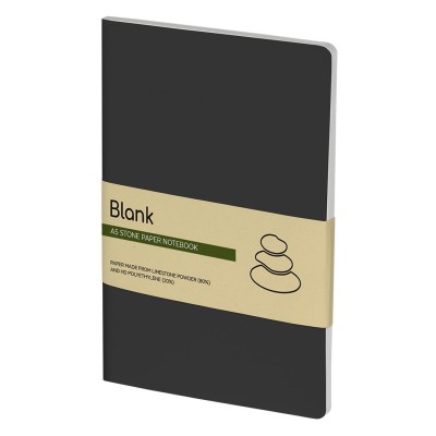BLANK, a5 notebook, waterproof paper, black