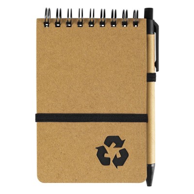 GREEN, notebook with pen, black