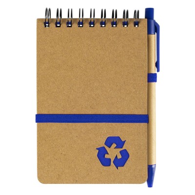 GREEN, notebook with pen, royal blue