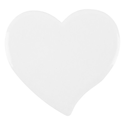 MEMO HEART, stoneware magnet, white