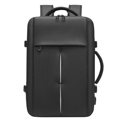 COMPACT, travel backpack with compression bag and pump, black