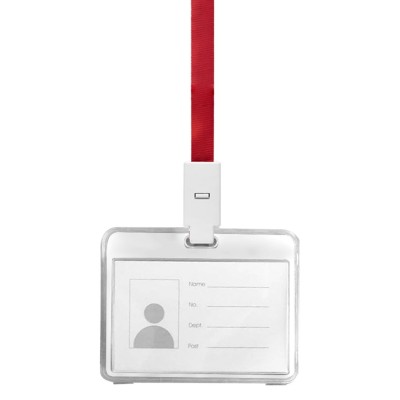 EGO, lanyard id holder, red