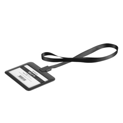 SELF H, lanyard id holder, black