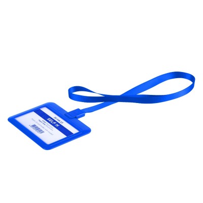 SELF H, lanyard id holder, royal blue