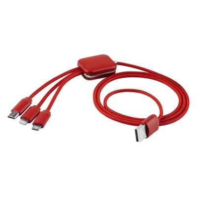 ODON 3IN1, usb charging cable 3 in 1, red