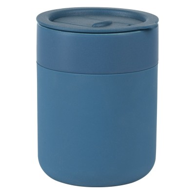 JONA, stoneware mug with silicone cover, 340 ml, blue
