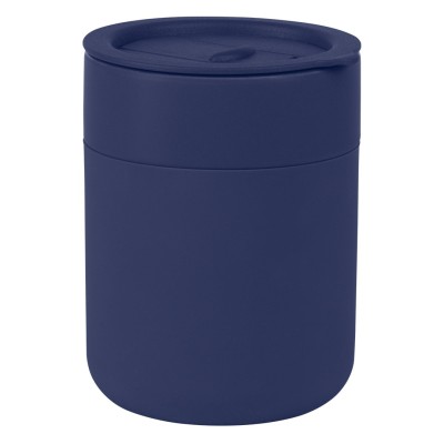 JONA, stoneware mug with silicone cover, 340 ml, navy blue