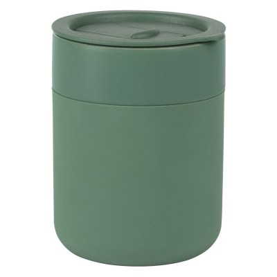 JONA, stoneware mug with silicone cover, 340 ml, green