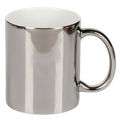 MIDA, stoneware sublimation mug, 325 ml, silver
