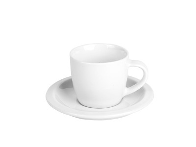 MOMENTO MINI, fine stoneware espresso cup and saucer, 100 ml, white