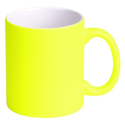 LASSI NEON, stoneware sublimation mug, 325 ml, neon yellow
