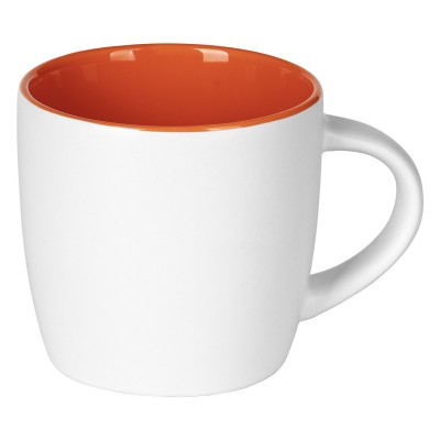 BERRY WHITE, stoneware mug, 300 ml, orange