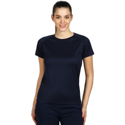 RECORD LADY, women's t-shirt, 100% polyester, blue