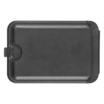 STATIC, magnetic card holder and mobile phone stand, black