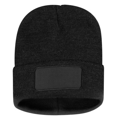 ANDI, winter cap with square patch, dark gray
