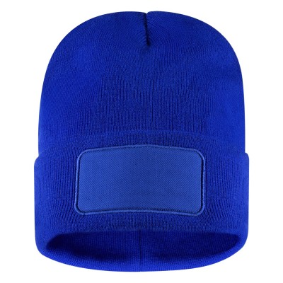 ANDI, winter cap with square patch, royal blue