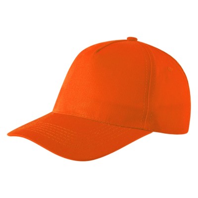 DEBBI, cap with 5 panels, velcro back closure, orange
